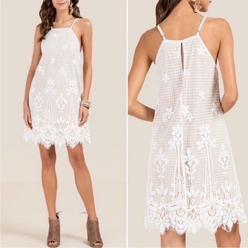 Francesca’s lace halter dress. Women’s size large.